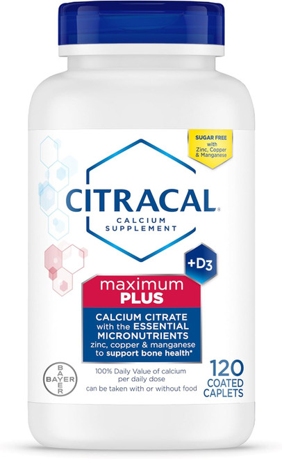 Citracal Calcium Citrate + D3 Supplement Coated Caplets Maximum - 120 ct Citracal Calcium Citrate + D3 Supplement Coated Caplets Maximum - 120 ct