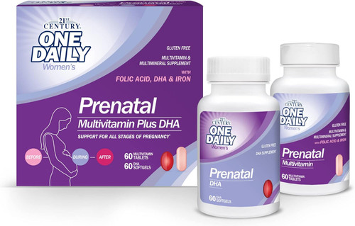 21st Century Prenatal Multivitamin + DHA Tablets and Softgels - 120 ct