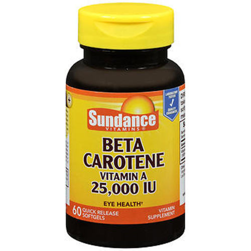 Sundance Beta Carotene Vitamin A 25,000 IU - 60 Softgels Sundance Beta Carotene Vitamin A 25,000 IU - 60 Softgels