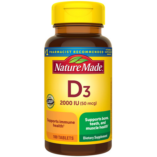Nature Made Vitamin D3 2000 IU - 100 Tablets