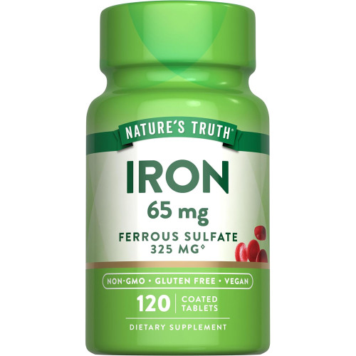 Nature's Truth Iron 65 mg Ferrous Sulfate Coated Tablets - 120 ct