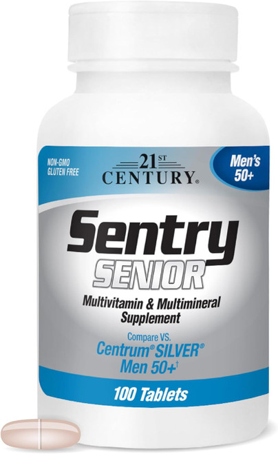 21st Century Sentry Senior Multivitamin & Multimineral Supplement Men's 50+ Tablets - 100 Tablets