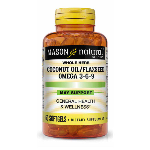 Mason Natural Coconut Oil/Flax Seed Omega 3-6-9 Softgels - 60 Softgels
