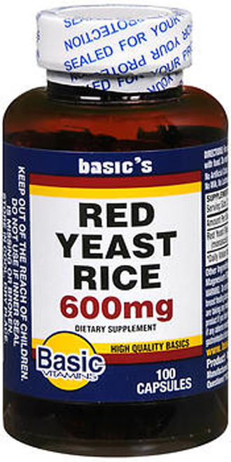 Basic Vitamins Red Yeast Rice 600 mg - 100 ct