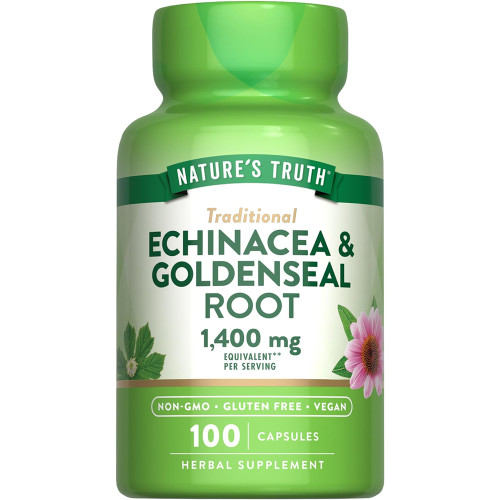 Nature's Truth Natural Whole Herb Echinacea & Goldenseal Root - 100 Quick Release Capsules