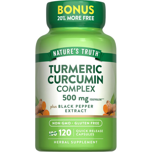 Nature's Truth Turmeric Curcumin Complex 500 mg Plus Black Pepper Extract - 120 Quick Release Capsules