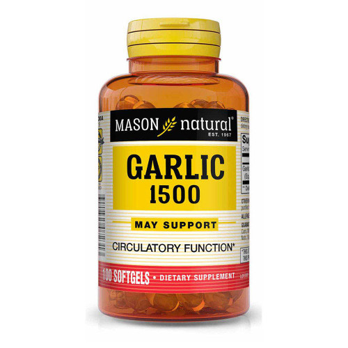 Mason Vitamins Natural Garlic Oil 1500 Softgels - 100ct Mason Vitamins Natural Garlic Oil 1500 Softgels - 100ct
