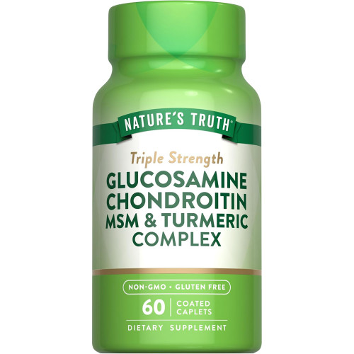 Nature's Truth Triple Strength Glucosamine Chondroitin MSM Complex Dietary Supplement - 60 Coated Caplets