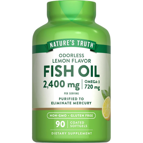 Nature's Truth Odorless Lemon Flavor Fish Oil 1200 mg 360 mg Omega-3 Softgels - 90 ct