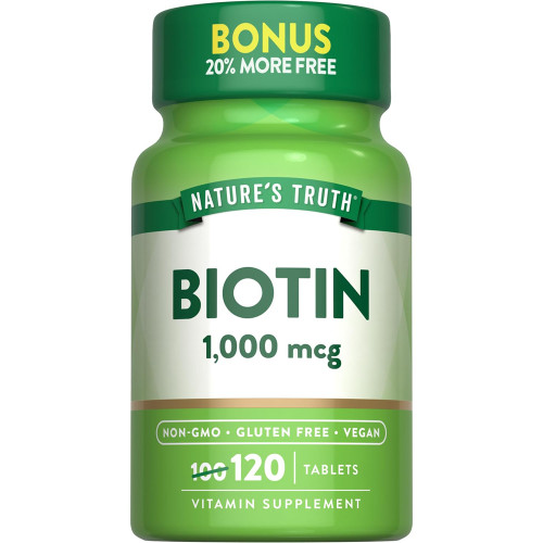 Nature's Truth Biotin 1000 mcg Tablets Natural Berry Flavor - 120 ct