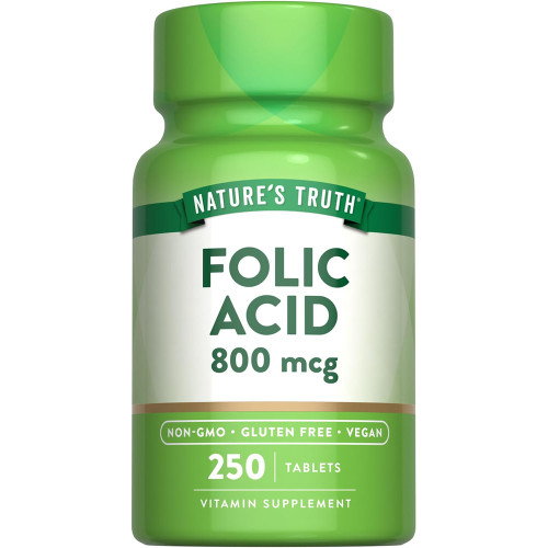 Nature's Truth Folic Acid 800 mcg Tablets - 250 Tablets