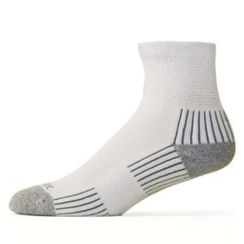 Ecosox Diabetic Bamboo Quarter Socks White/Gray LG - 1 Pair