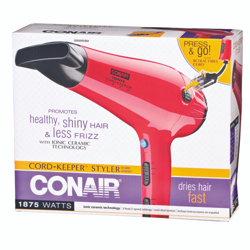 Conair Ionic Cord-Keeper Ceramic Hair Dryer - Red, 1875w