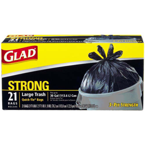 Glad Quick-Tie Large Trash Bags - 21 ct