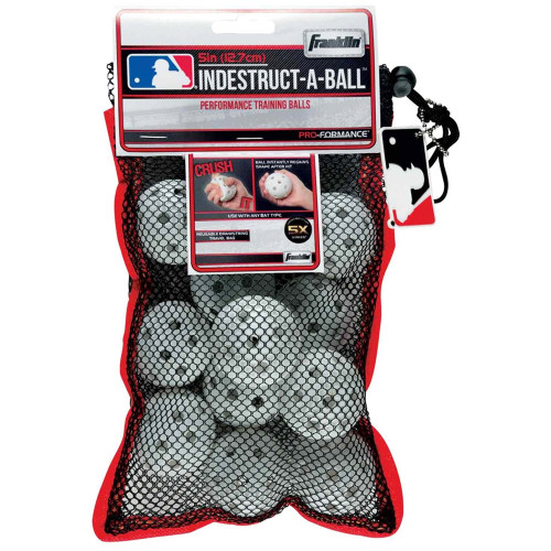 Mini Indestruct A Ball Baseball w/Reusable Mesh Bag - 12 pk