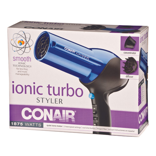 Conair Ionic Shine Turbo Styler Hair Dryer - Blue, 1875W
