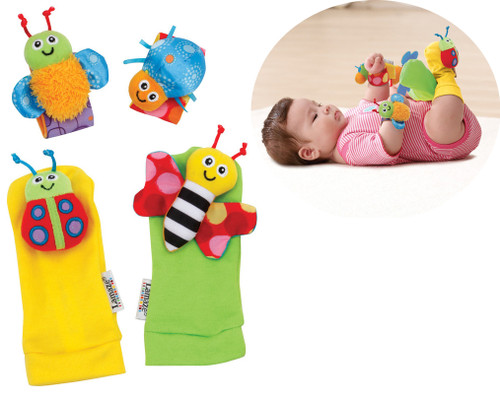 Lamaze Garden Bugs Foot Finder & Wrist Rattle Set - 4 pc