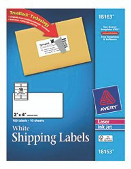 Avery Shipping Labels w/Trueblock - White, 2x4" Avery Shipping Labels w/Trueblock - White, 2x4"