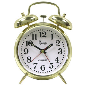 Keywind Twin Bell Brass Alarm Clock