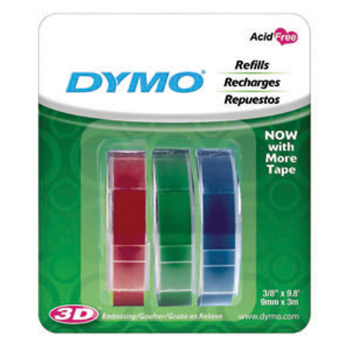 Dymo Embossing Tape - Black, 3ct