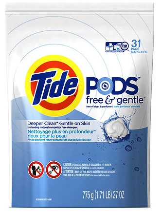 Tide Liquid PODs - Free & Gentle, 31 ct