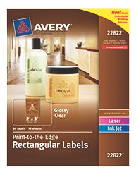 Rectangular Labels - Clear/Glossy, 2x3"
