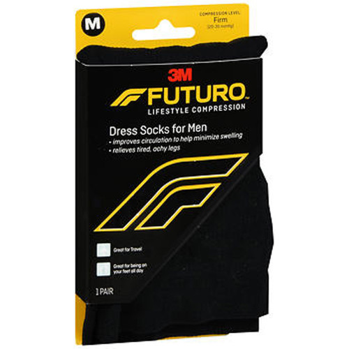 Futuro Restoring Dress Socks for Men Over the Calf Medium Black Firm - 1 pr