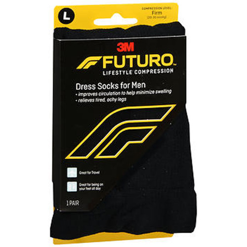 Futuro Restoring Dress Socks For Men Over the Calf Large Black Firm - 1 pr