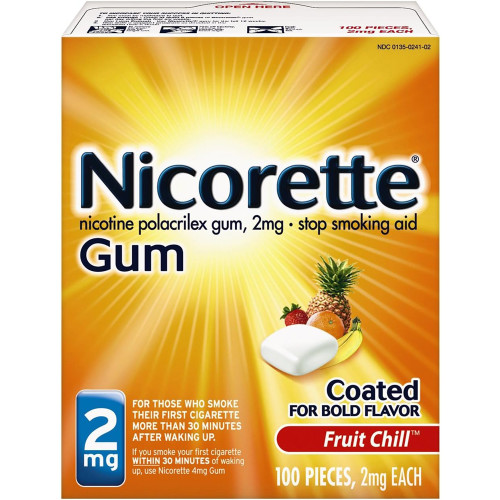 Nicorette Gum 2 mg Fruit Chill - 100 ct