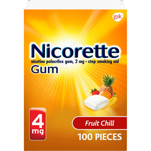 Nicorette Gum 4 mg Fruit Chill - 100 ct