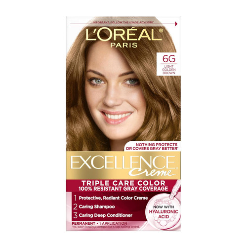 L'Oreal Excellence Triple Protection Permanent Hair Color Creme Light Golden Brown (Warmer)