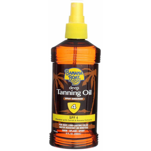 Banana Boat Deep Tanning Oil Spray Sunscreen SPF 4 - 8 oz Banana Boat Deep Tanning Oil Spray Sunscreen SPF 4 - 8 oz