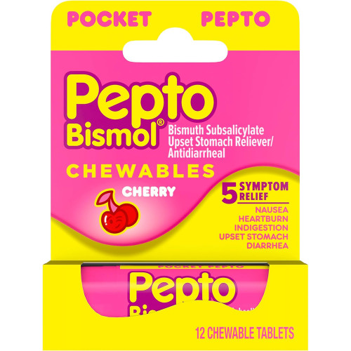 Pepto-Bismol To-Go Chewable Tablets Cherry - 12 ct
