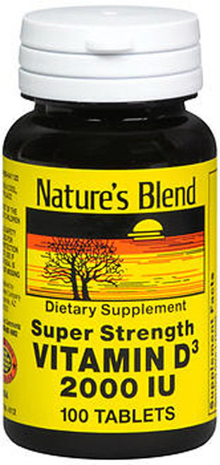 Nature's Blend Vitamin D3 2000 IU Super Strength - 100 Tablets