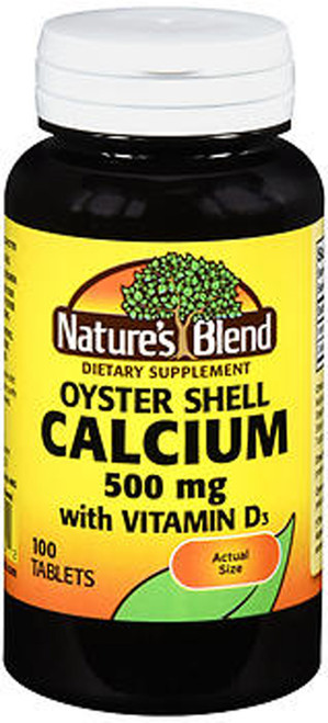 Nature's Blend Oyster Shell Calcium 500 mg + D - 100 Tablets