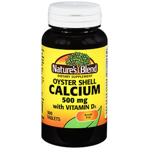 Nature's Blend Oyster Shell Calcium 500 mg + D - 100 Tablets Nature's Blend Oyster Shell Calcium 500 mg + D - 100 Tablets