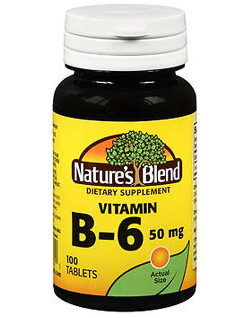 Nature's Blend Vitamin B6 50 mg Tablets - 100 ct