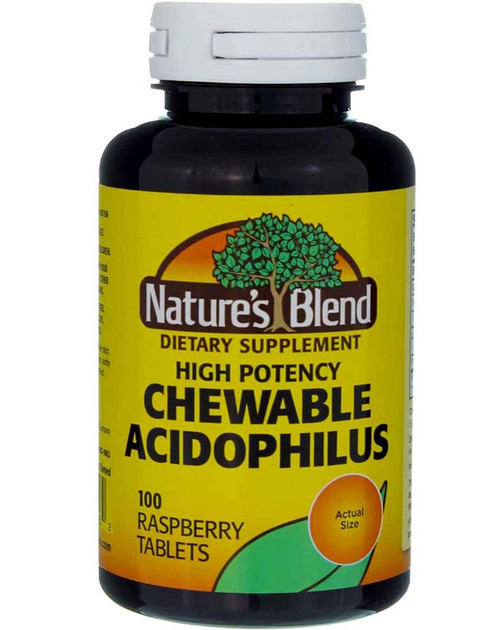 Nature's Blend Acidophilus Chewable Raspberry Flavor - 100 Tablets