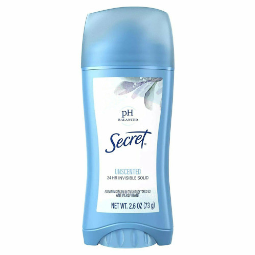 Secret Antiperspirant Deodorant Invisible Solid Unscented - 2.6 oz