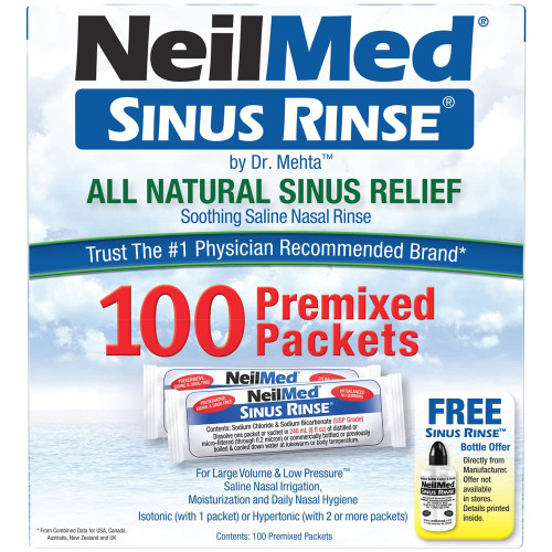 NeilMed Sinus Rinse Premixed Packets, 100 ct