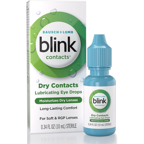 blink Contacts Lubricating Eye Drops For Soft & RGP Lenses - 0.34 oz