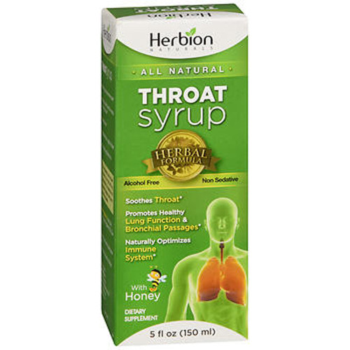 Herbion Naturals Throat Syrup Dietary Supplement - 5 oz