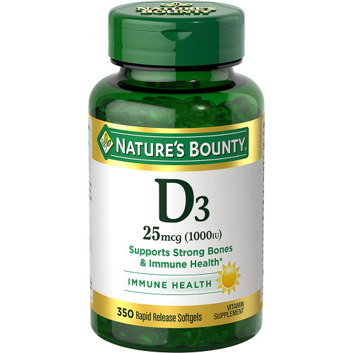 Nature's Bounty D3 Vitamin Supplement Softgels - 350 Softgels
