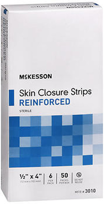 McKesson Skin Closure Strips Reinforced 1/2 Inch x 4 Inches - 50 packs of 6 each