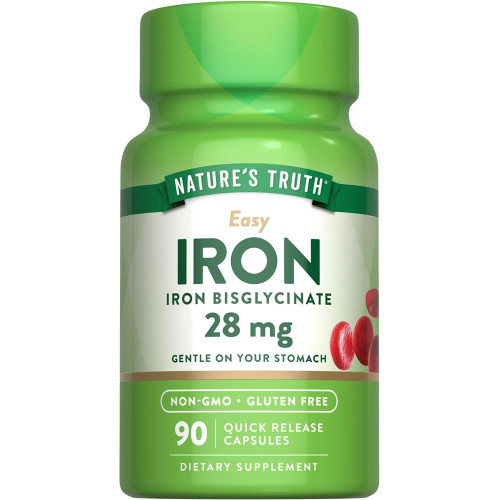 Nature's Truth Easy Iron 28mg Quick Release Capsules - 90 ct