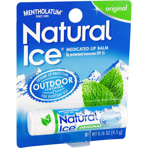 Mentholatum Natural Ice Lip Protectant/Sunscreen Original Flavor SPF 15 - 12 ct