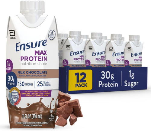 Ensure Max Protein Nutrition Shakes Milk Chocolate 11 oz - 12 Pack