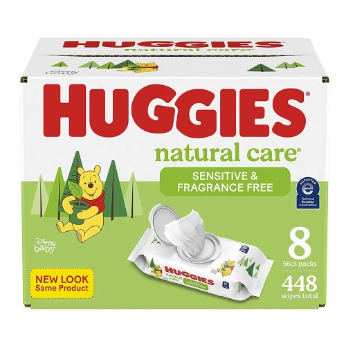 Huggies Natural Care Wipes Fragrance Free - 8 packs of 56 wipes