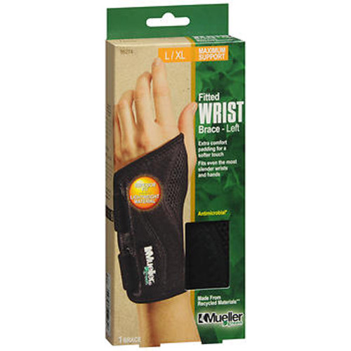 Mueller Green Fitted Wrist Brace,XL Left Hand 86274 - 1 Each
