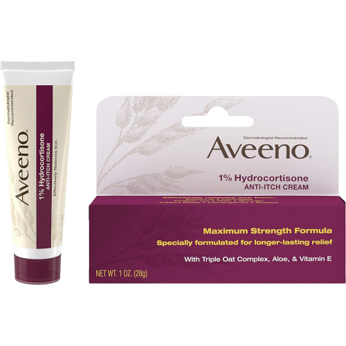 Aveeno Active Naturals 1% Hydrocortisone Anti-Itch Cream Maximum Strength Formula -  1 oz
